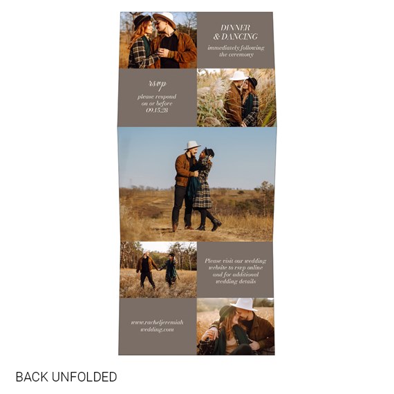 wedding invitation with photo area and text sections