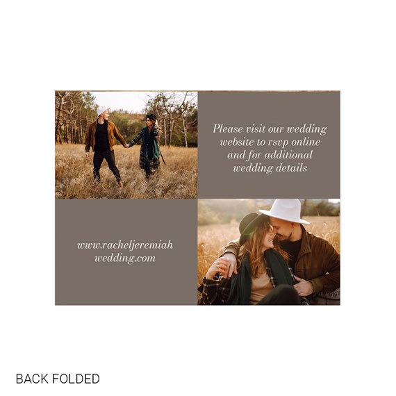 invitation with photo placeholders and website details