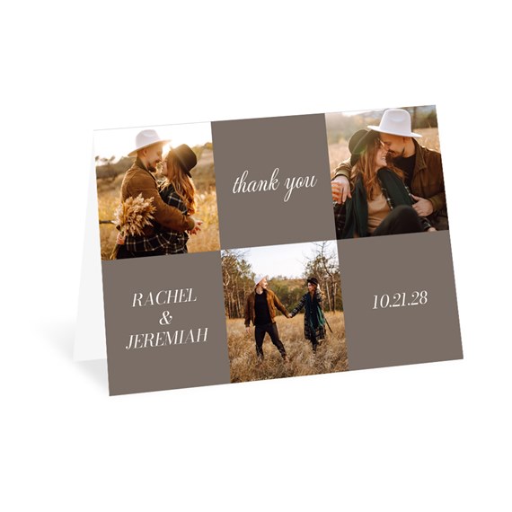 thank you card with photo collage and text