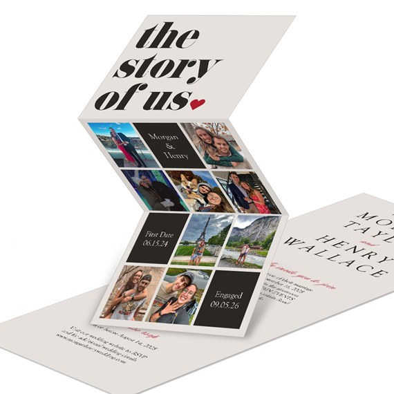 invitation with photo placeholders and text areas