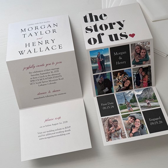 invitation with photo placeholders and printed text