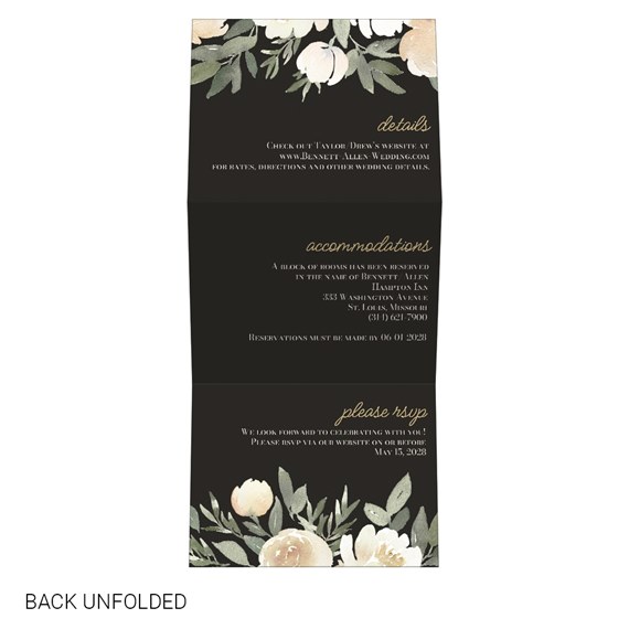 floral invitation with customizable text area