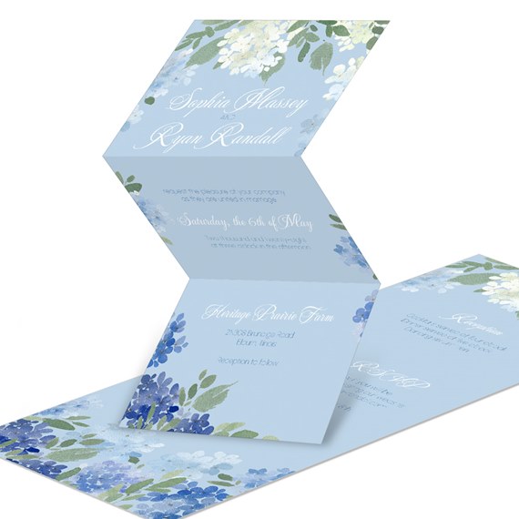 floral invitation with photo area