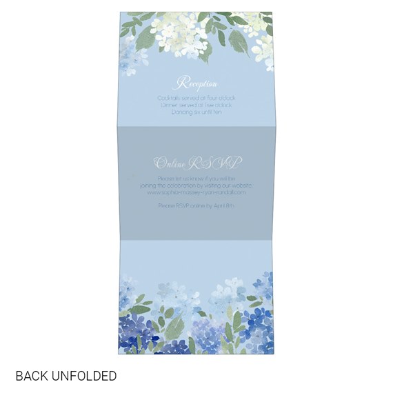 floral invitation with watercolor design and RSVP details