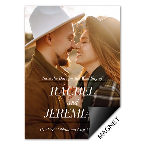 save the date magnet with customizable text area