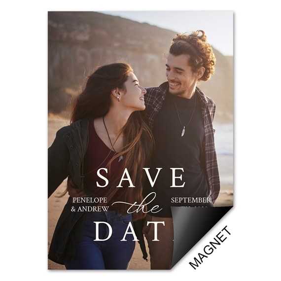 save the date magnet with photo area and text