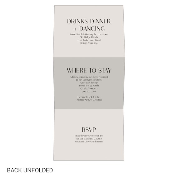 unfolded invitation with event details