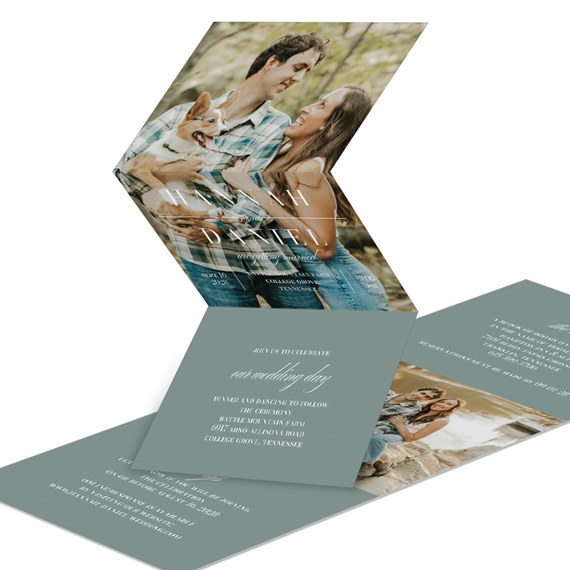 photo placeholder invitation with names and event details