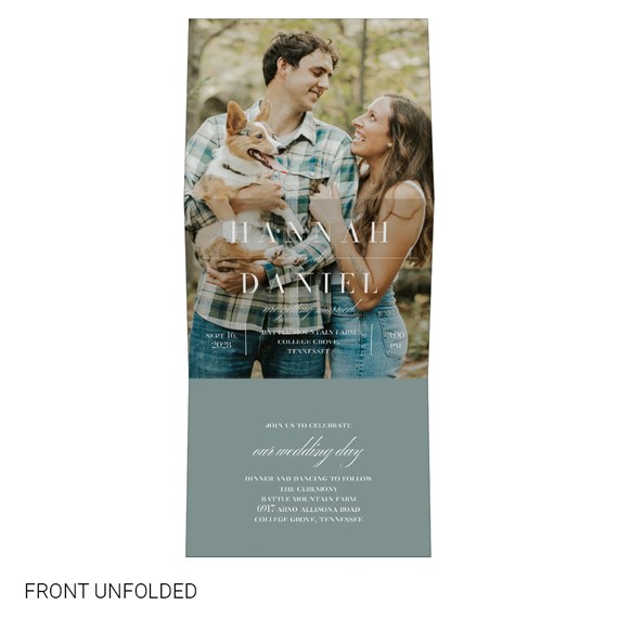 wedding invitation with photo area