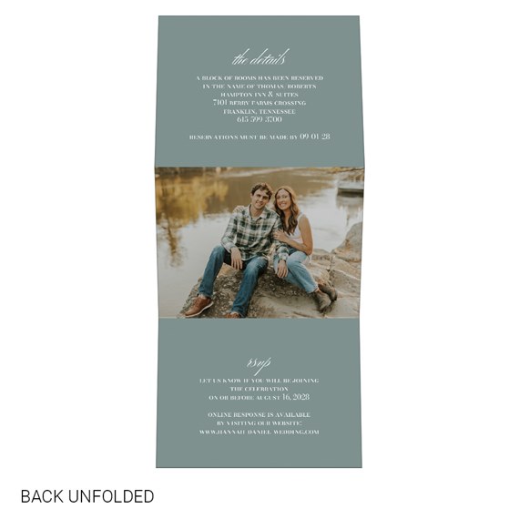 invitation with photo area and RSVP details