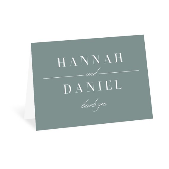 thank you card with names and text