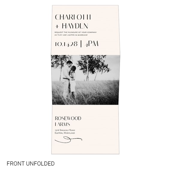 photo placeholder; elegant wedding invitation