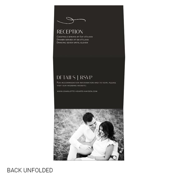 invitation with photo placeholder and reception details
