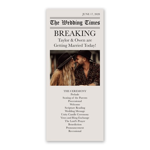 customizable text area with photo placeholder and ceremony details
