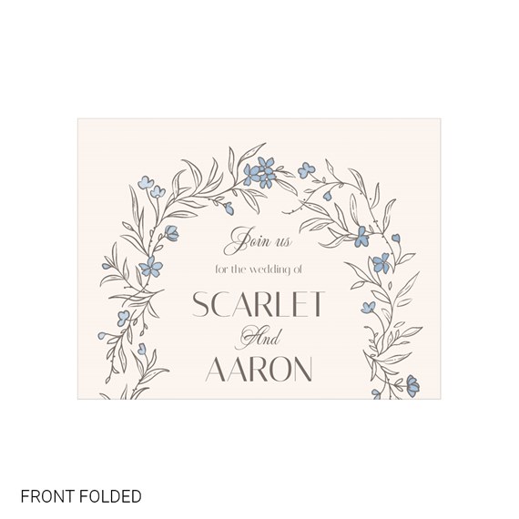 floral wedding invitation with photo area