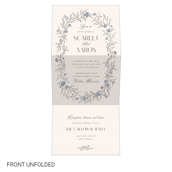 floral wedding invitation with customizable text area