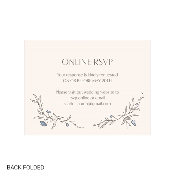 beige floral invitation with sketched elements and RSVP text