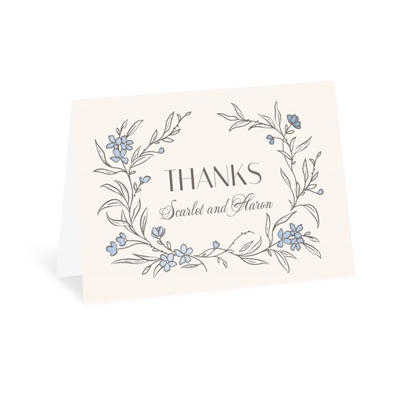 thank you card with floral design and customizable text area
