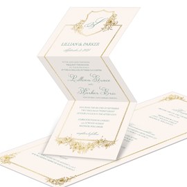 Gold Monogram - Wedding Invitation