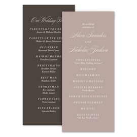 In Script - Wedding Program