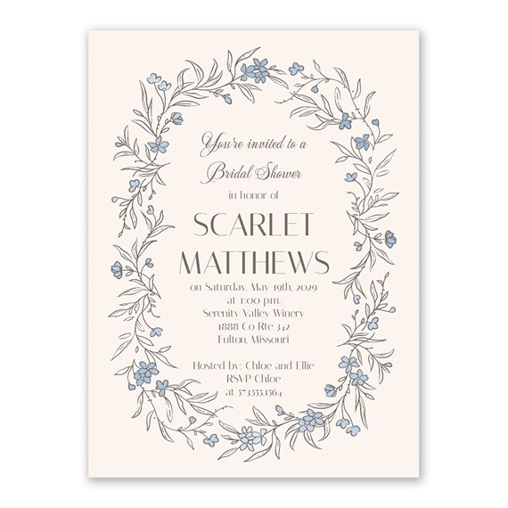 floral bridal shower invitation with photo area