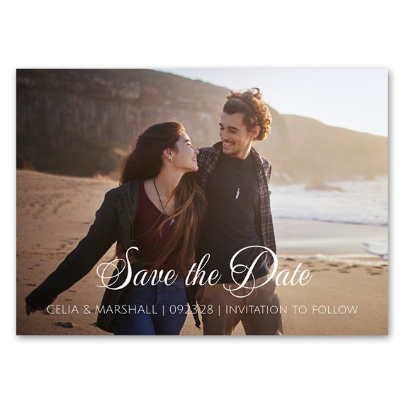 save the date magnet with photo area and text