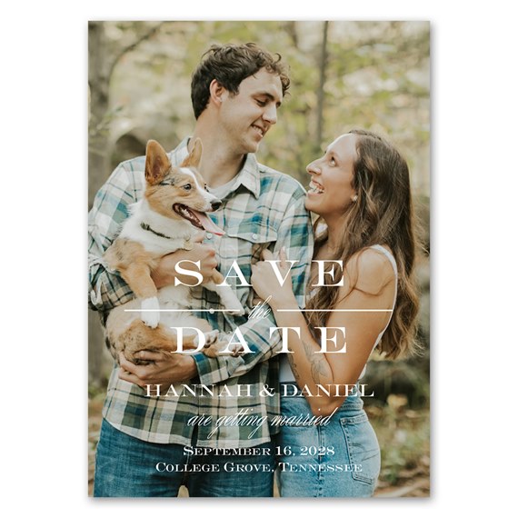 photo placeholder with save the date text
