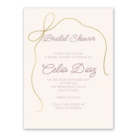 Golden Bow - Bridal Shower Invitations