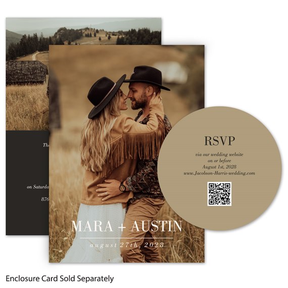 wedding invitation with photo placeholder and RSVP card