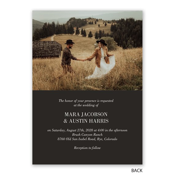 wedding invitation with photo area