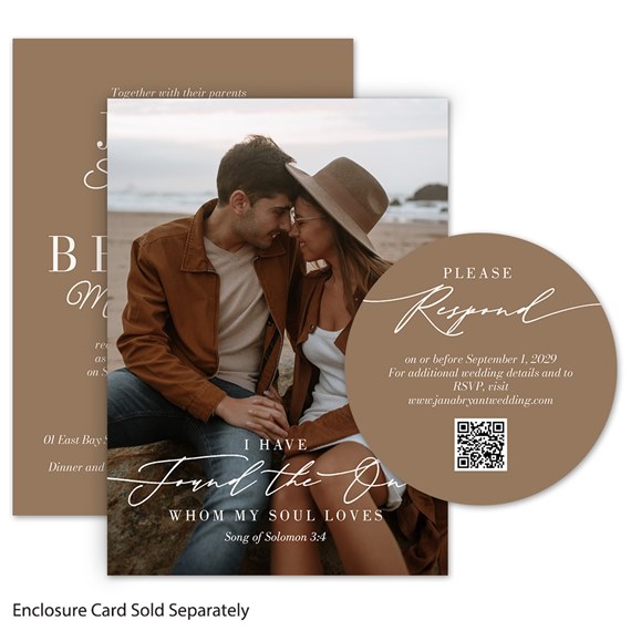 wedding invitation with photo area and RSVP card
