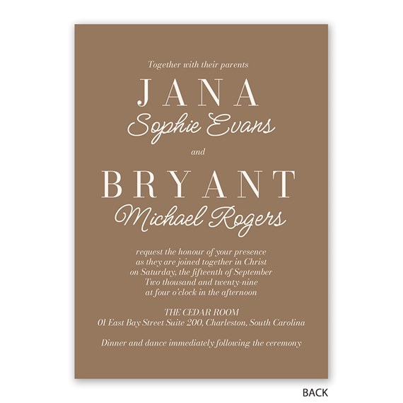 wedding invitation with customizable text area