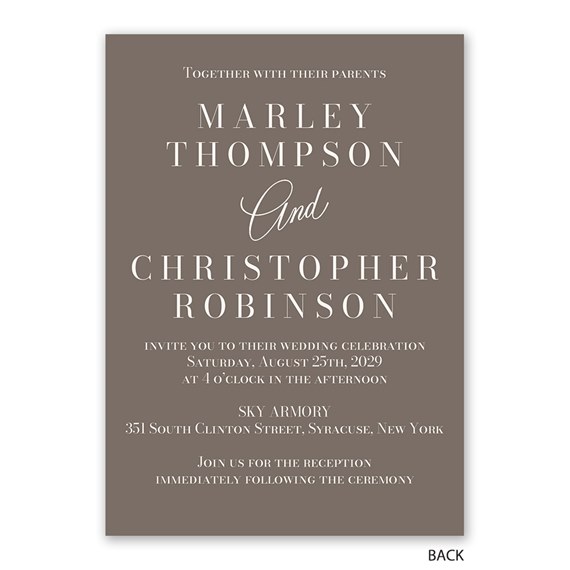 wedding invitation with customizable text area