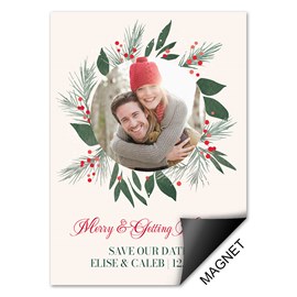 Holiday Wreath - Holiday Save the Date Magnets