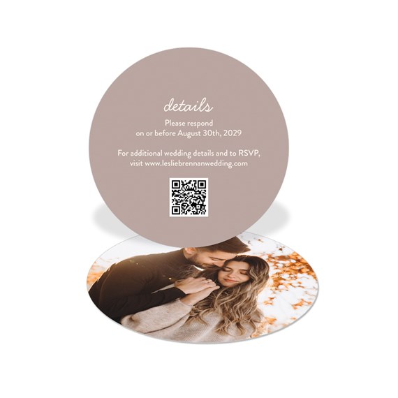 RSVP card with photo placeholder and details