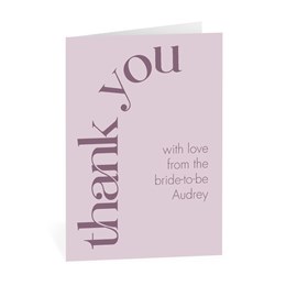 Contemporary Text - Bridal Shower Thank You Card