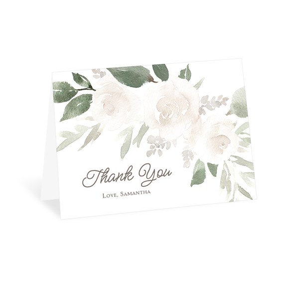 thank you card with floral design and customizable text area