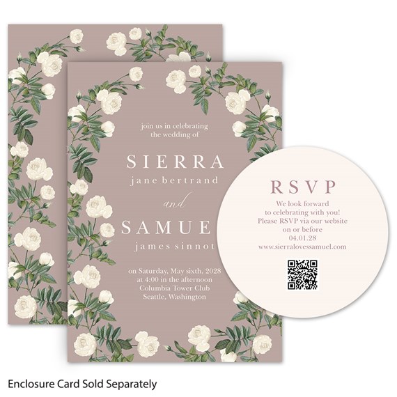 floral wedding invitation with RSVP card