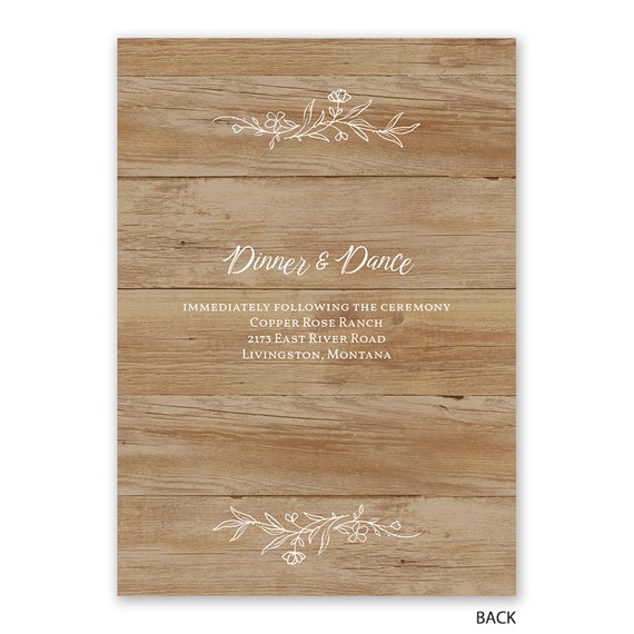 rustic botanical invitation with floral design and event details