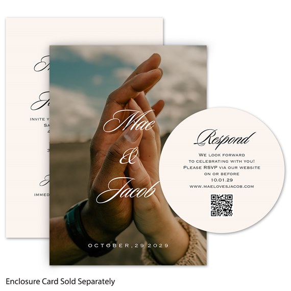 wedding invitation with photo area and RSVP card