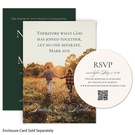 wedding invitation and RSVP card