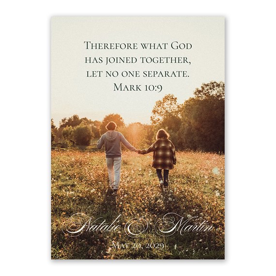 wedding invitation with quote and names