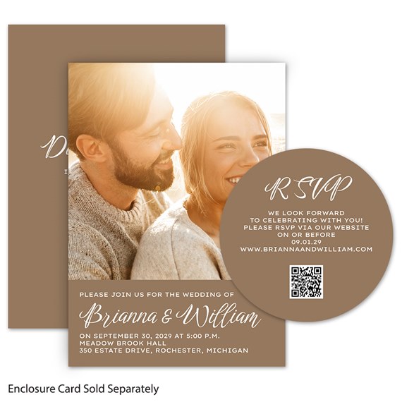 wedding invitation with photo area and RSVP card