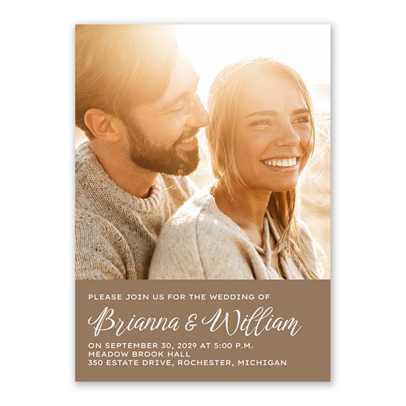 photo placeholder with wedding invitation text