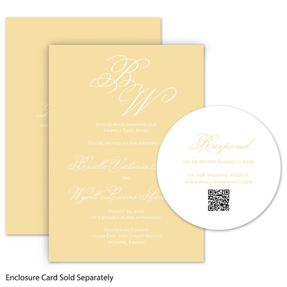 wedding invitation with photo placeholder and RSVP card