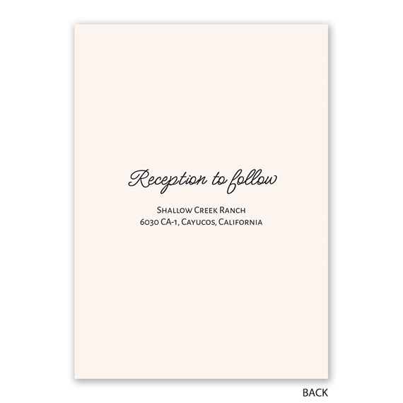 beige invitation with black text