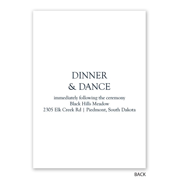 white invitation with navy text