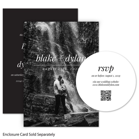 wedding invitation with photo area and RSVP card