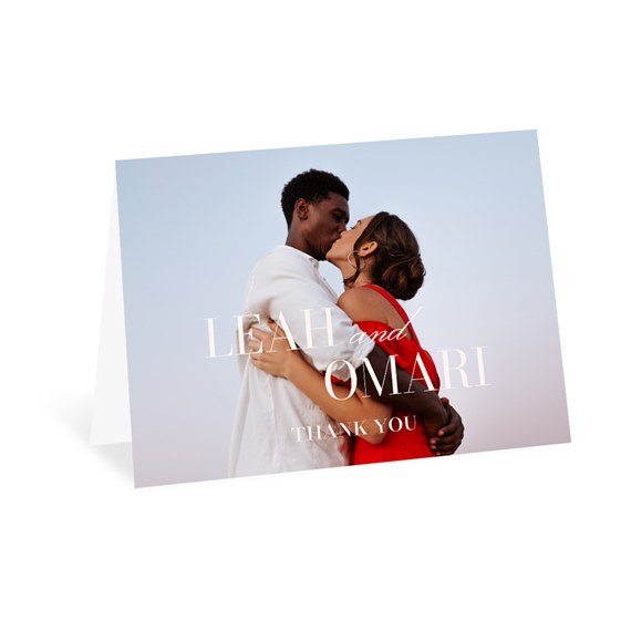 thank you card with customizable text area and photo placeholder