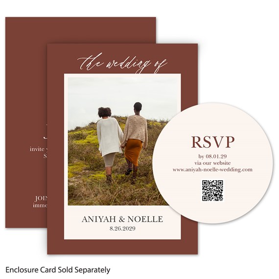 wedding invitation with photo area and RSVP card